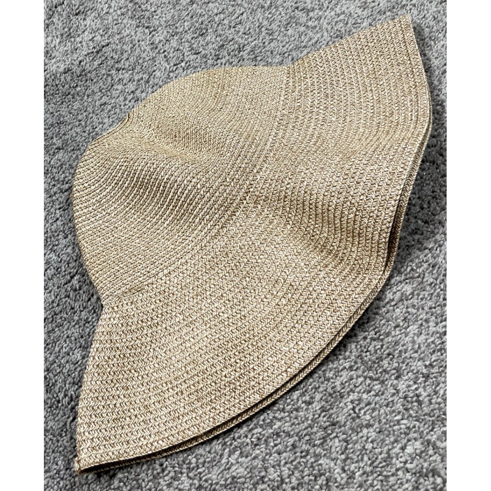 Talbots Straw Hat Womens One Size Floppy Outdoor Beach Boho Garden Paper Bucket